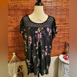 Maeve Black Floral Blouse
